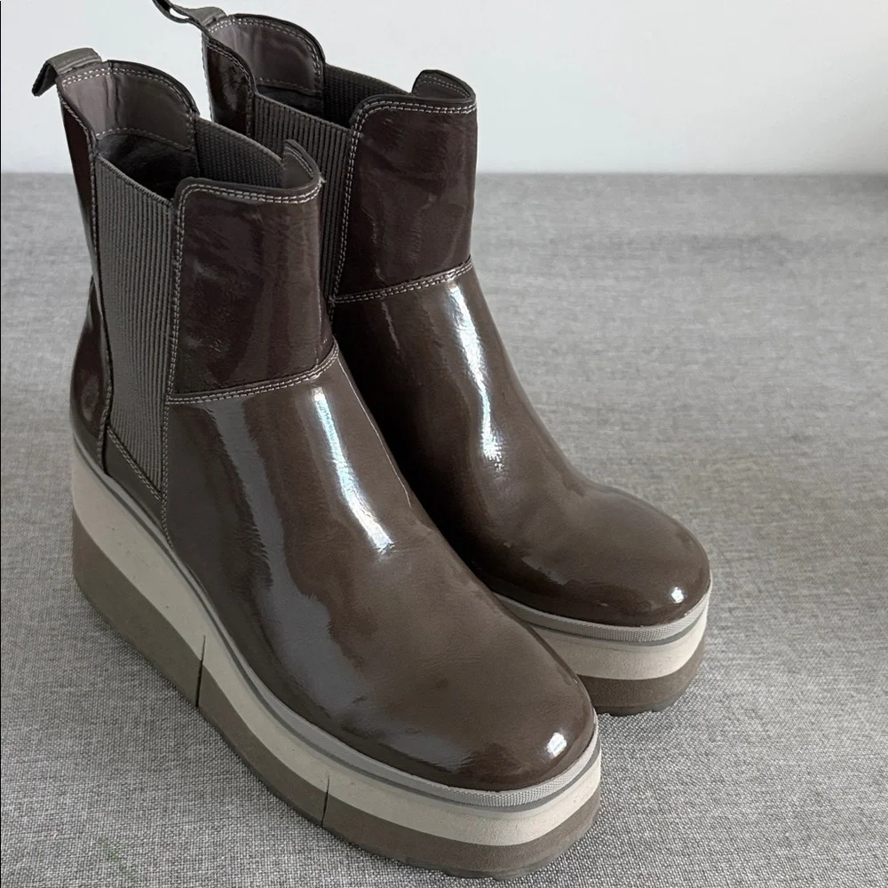Naked Feet Guild Chelsea Platform Ankle Boots in mud